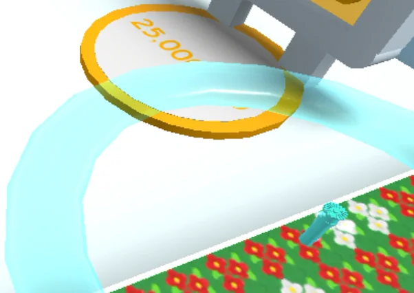 ภาพ Sprinkler กำลังรดน้ำดอกไม้ใน Bee Swarm Simulator