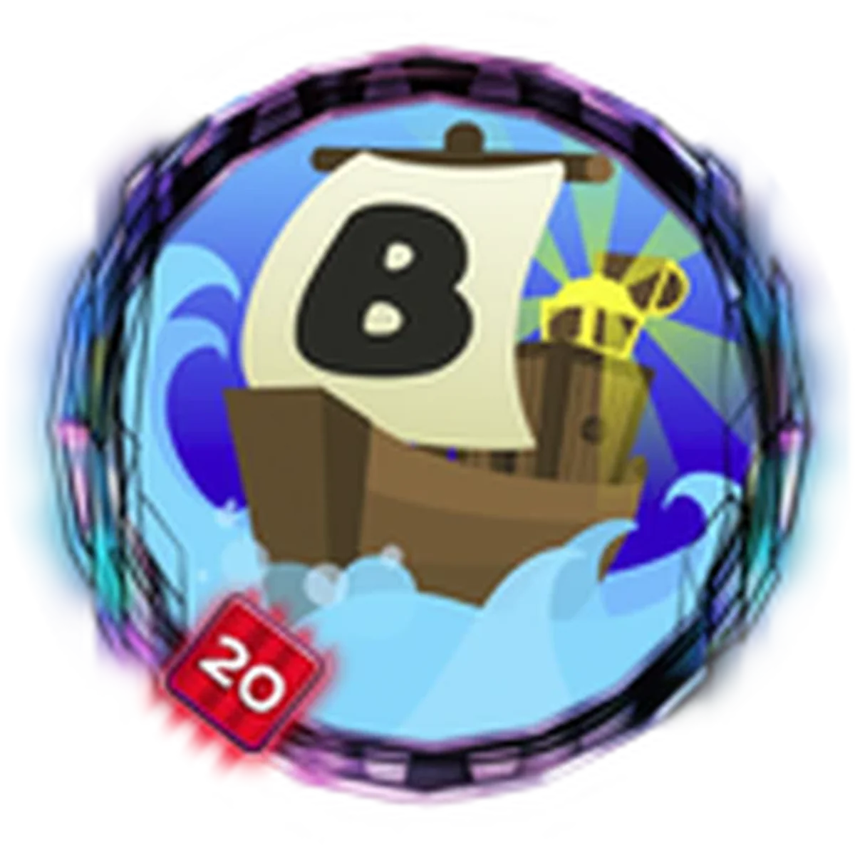 ไอคอนเรือเกมในกรอบม่วง Roblox 20 สำหรับ Secret Quest