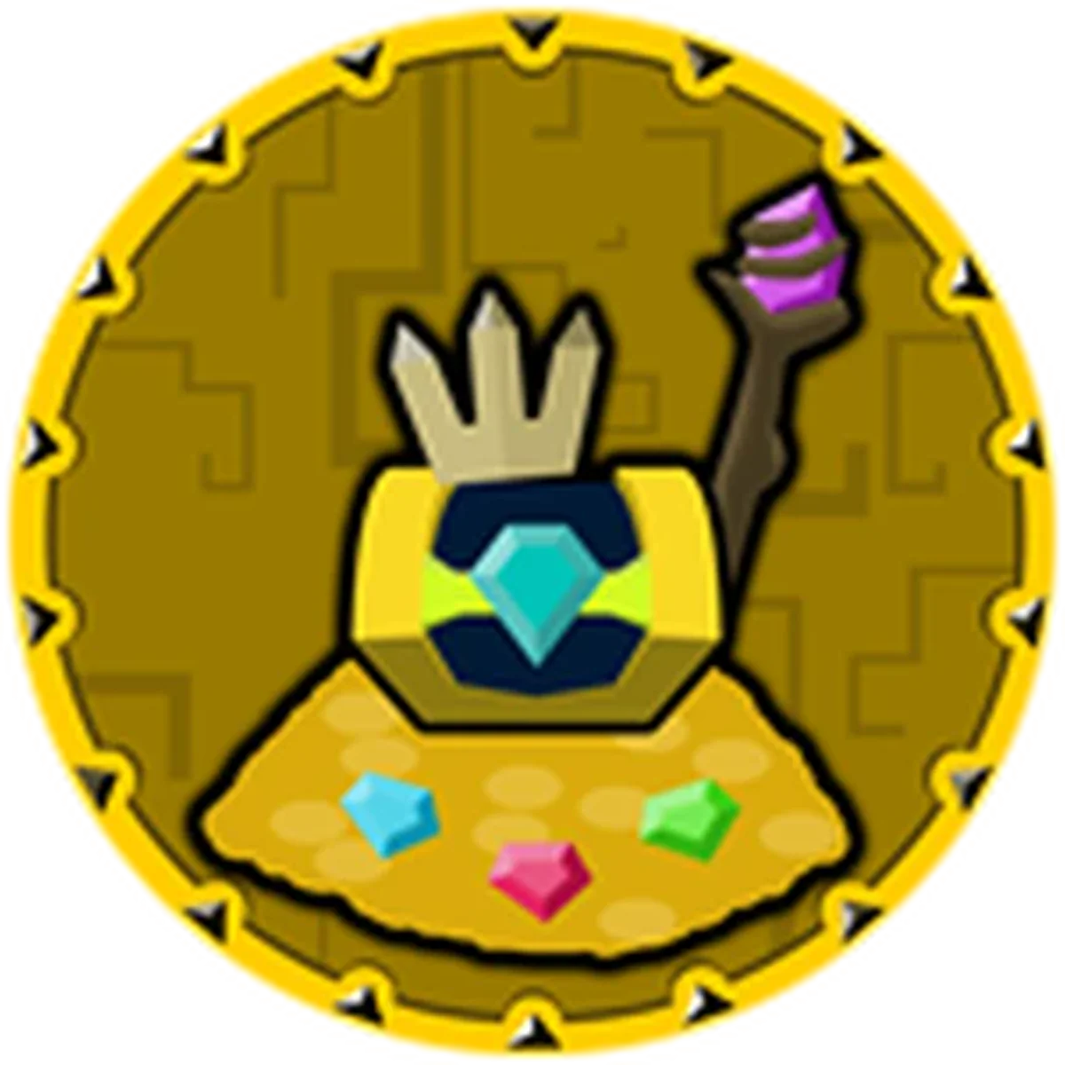 ไอคอนเหรียญสีทองมีอัญมณีสำหรับ Treasure Expert