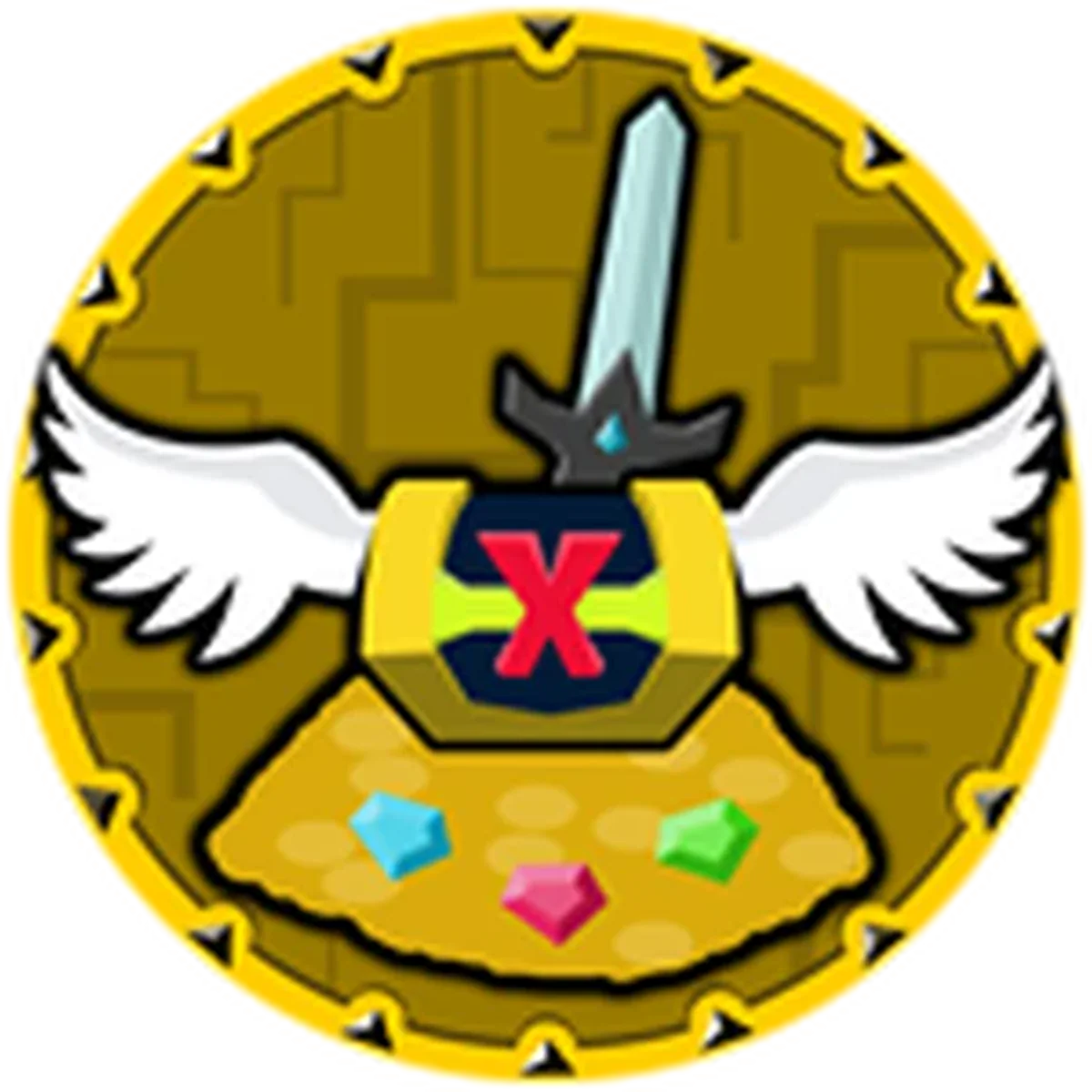 ไอคอนเหรียญสีทองมีดาบสำหรับ Treasure Master