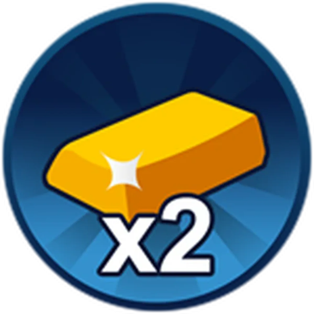 ไอคอนทองคำพร้อมสัญลักษณ์คูณสองของ Gold Multiplier