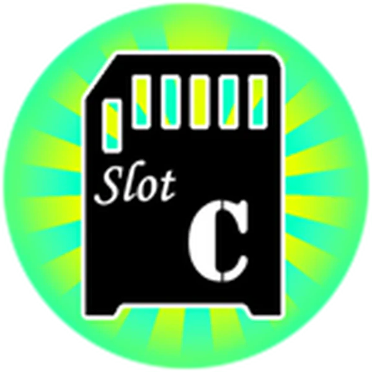 ไอคอน Saving Slot C สีเขียวพร้อมตัวอักษร C