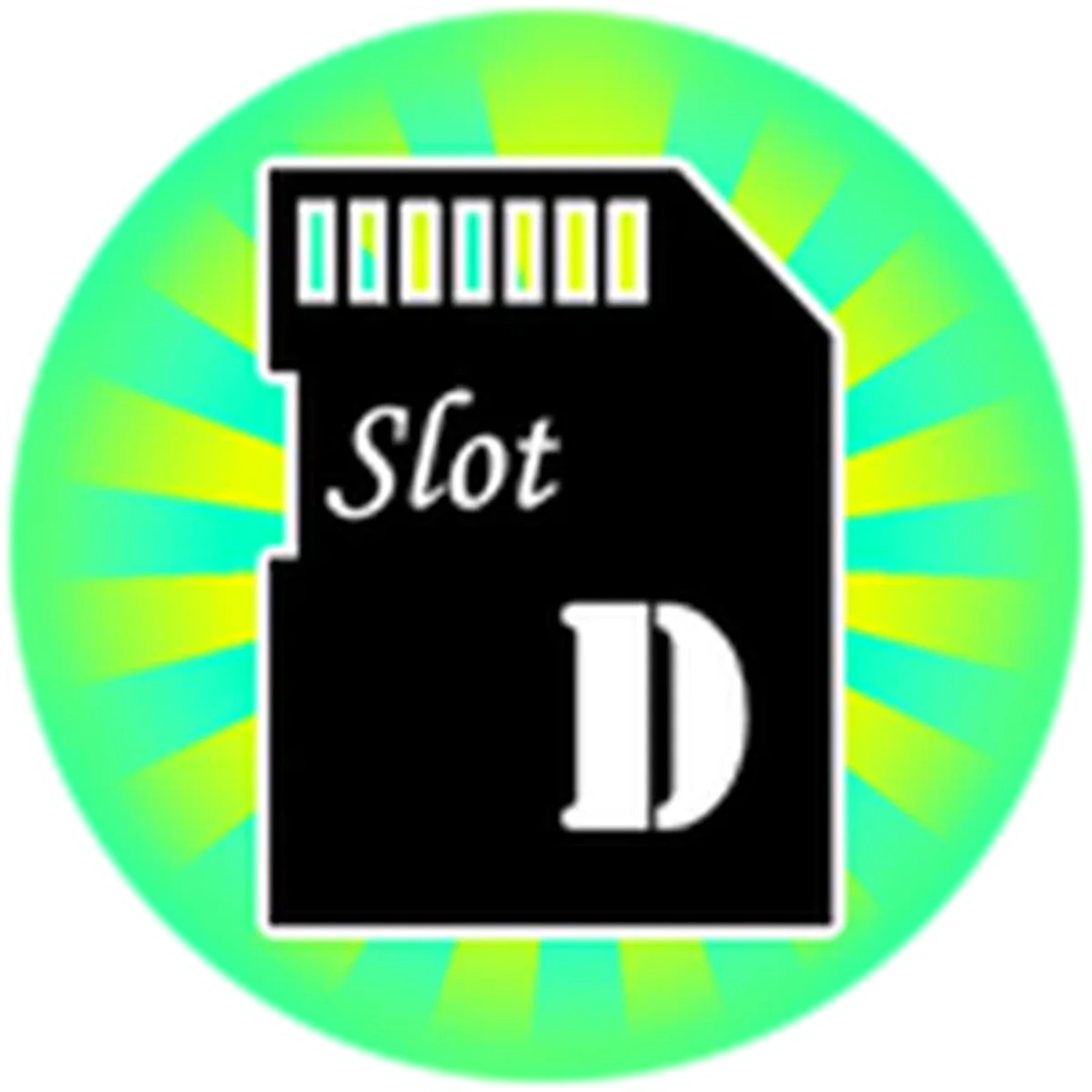 ไอคอน Saving Slot D สีเขียวพร้อมตัวอักษร D