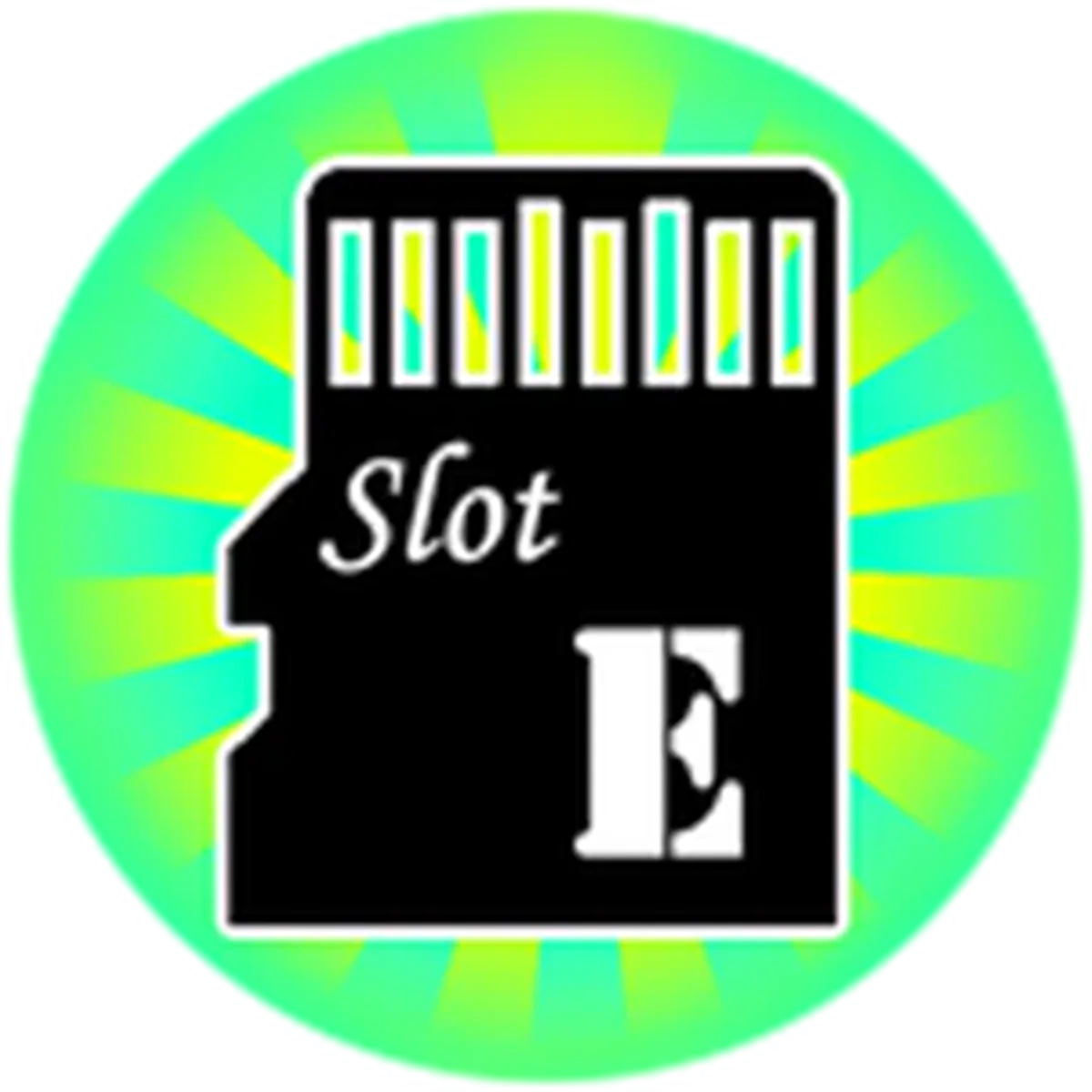 ไอคอน Saving Slot E สีเขียวพร้อมตัวอักษร E