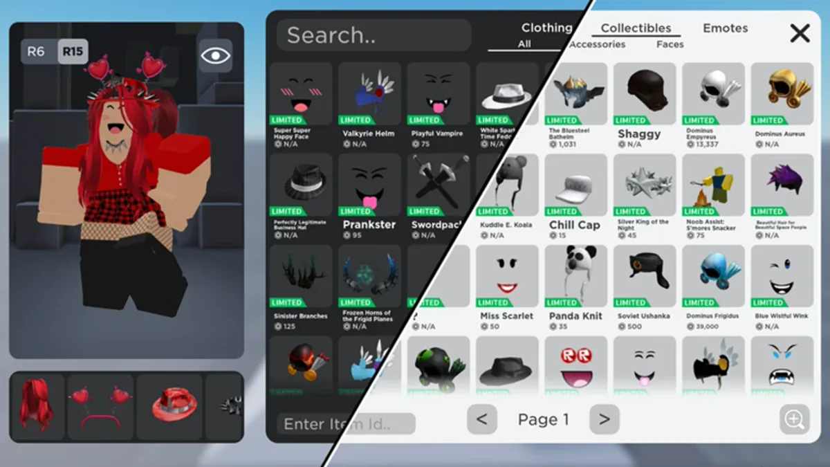 ภาพทางการ ภาพ Limited และ Collectible ทางการ ของ Catalog Avatar Creator
