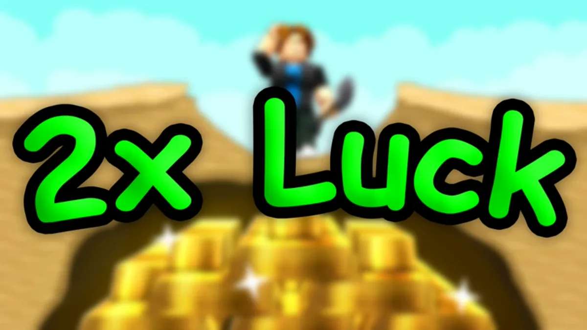โปสเตอร์ Event 2X LUCK WEEKEND ของ Dig & Clean แสดงข้อความ 2x Luck บนฉากเกม