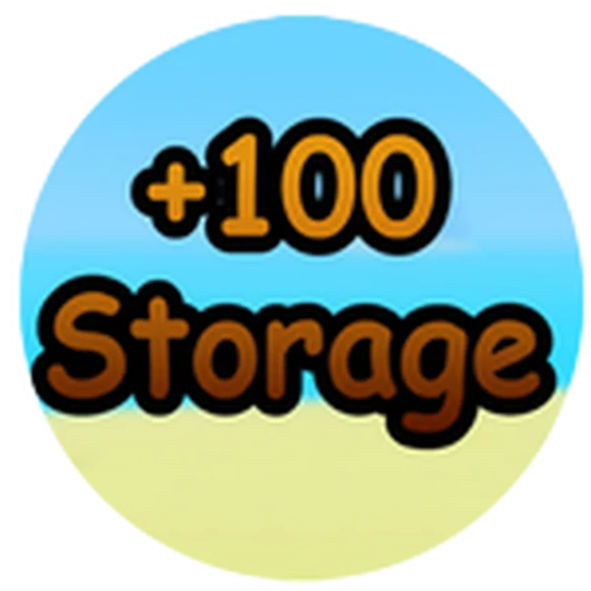 ไอคอน Pass +100 Storage ของ Dig & Clean แสดงข้อความ/สัญลักษณ์ +100 Storage