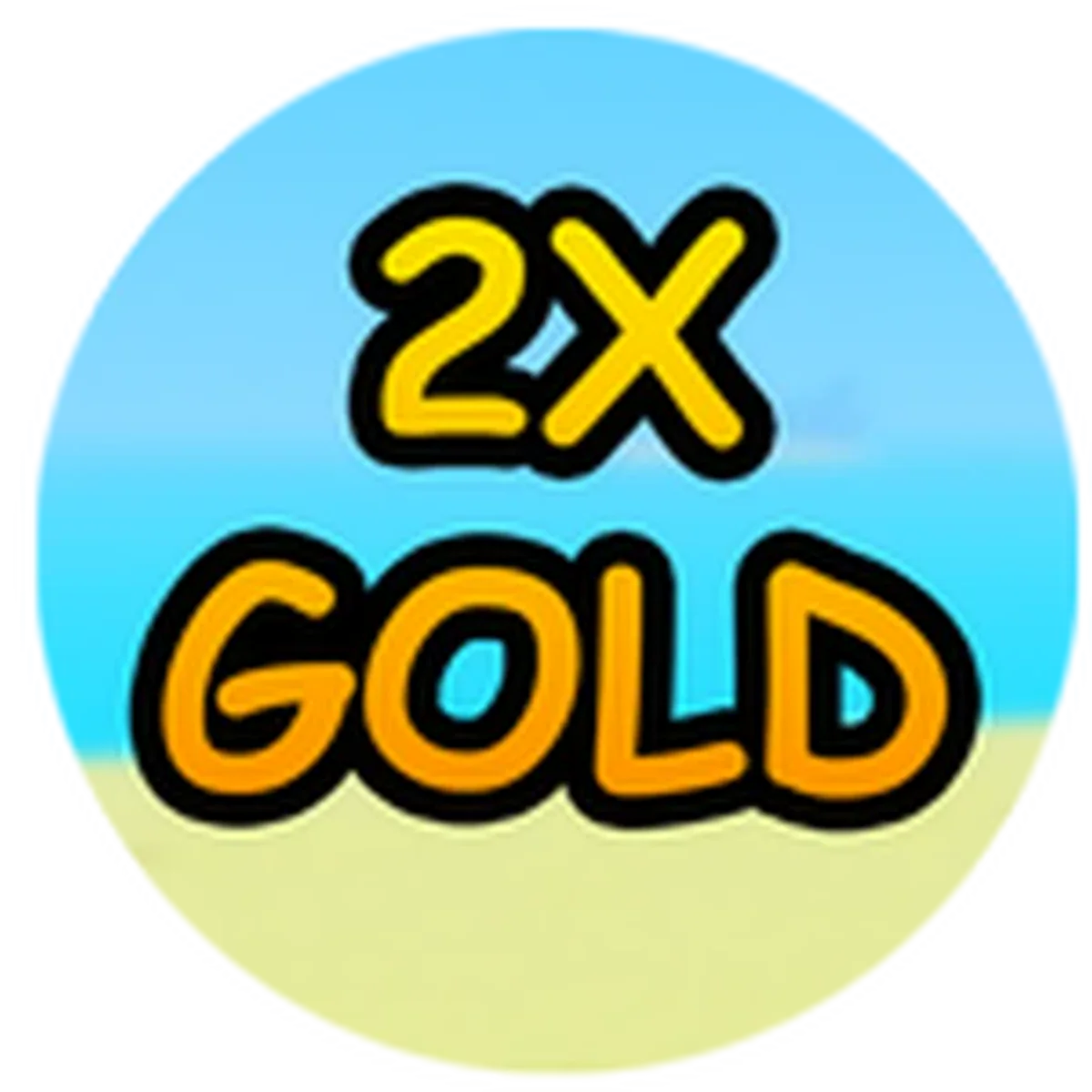 ไอคอน Pass 2x Gold ของ Dig & Clean แสดงข้อความ/สัญลักษณ์ 2x Gold