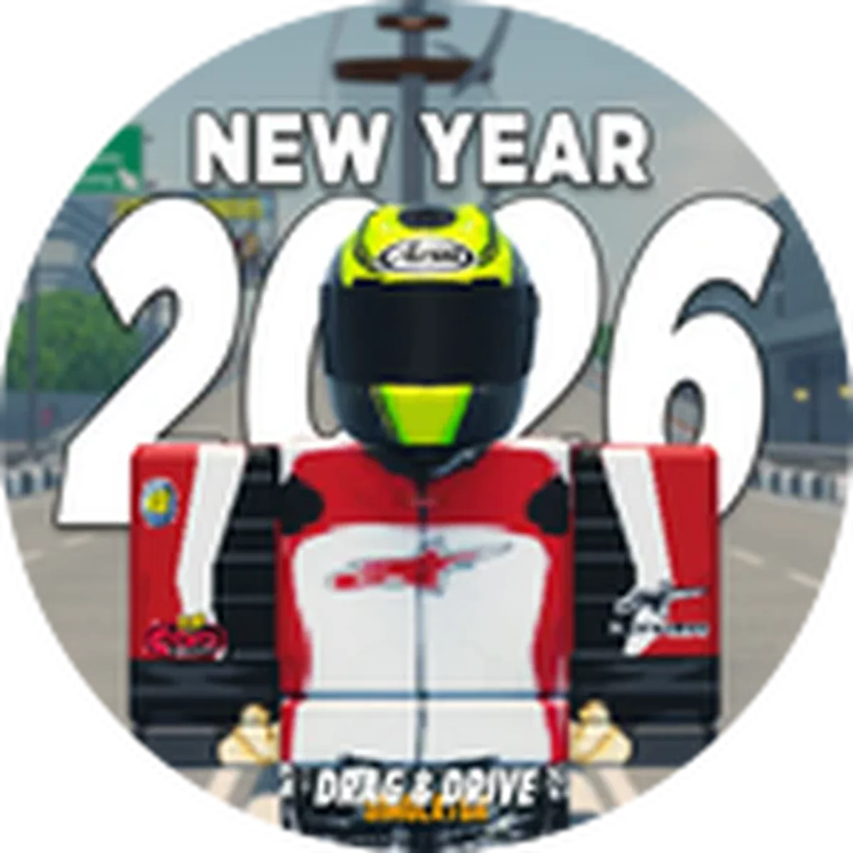 ไอคอน Badge New Year 2026: First Drag Racer! ของ Drag Drive Simulator