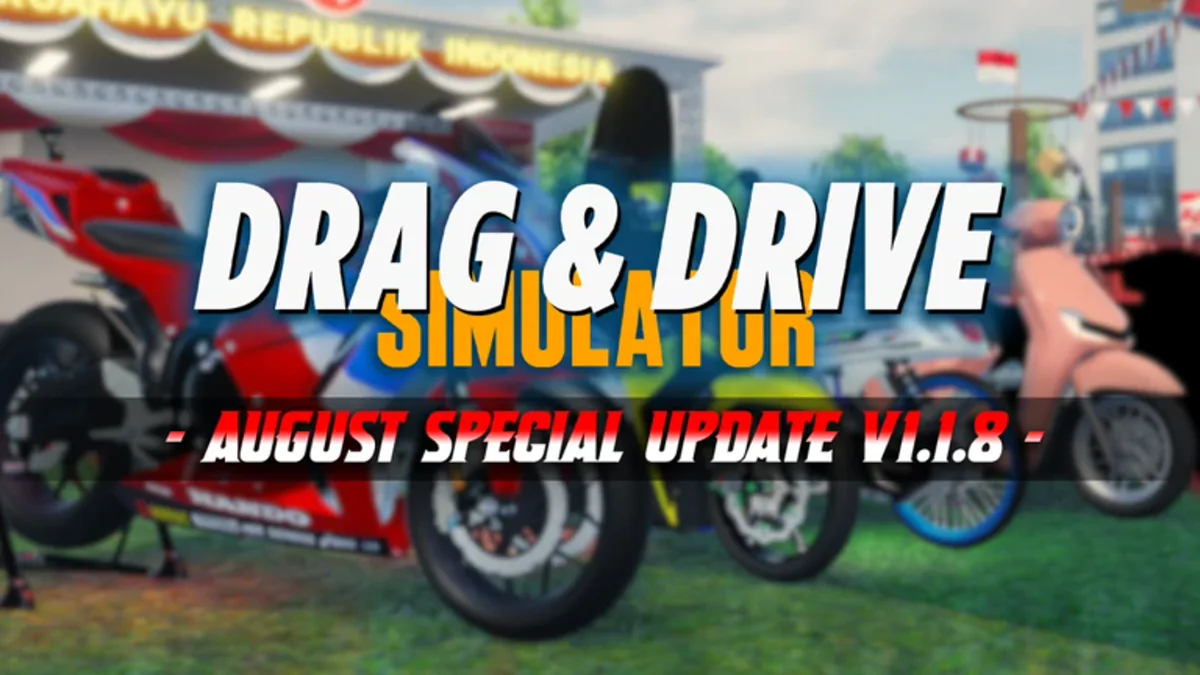 โปสเตอร์ Event SPECIAL UPDATE V1.1.8! แสดงภาพอัปเดตของ Drag Drive Simulator