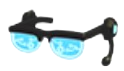 AR Glasses — แว่น AR กรอบสีดำ เลนส์สีฟ้าและชุดหูฟัง