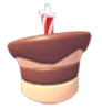 Birthday Cake Hat — หมวกเค้กวันเกิดสีน้ำตาลครีม มีเทียนหนึ่งเล่ม