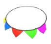 Bunting Collar — ปลอกคอวงกลมประดับธงสามเหลี่ยมหลากสี