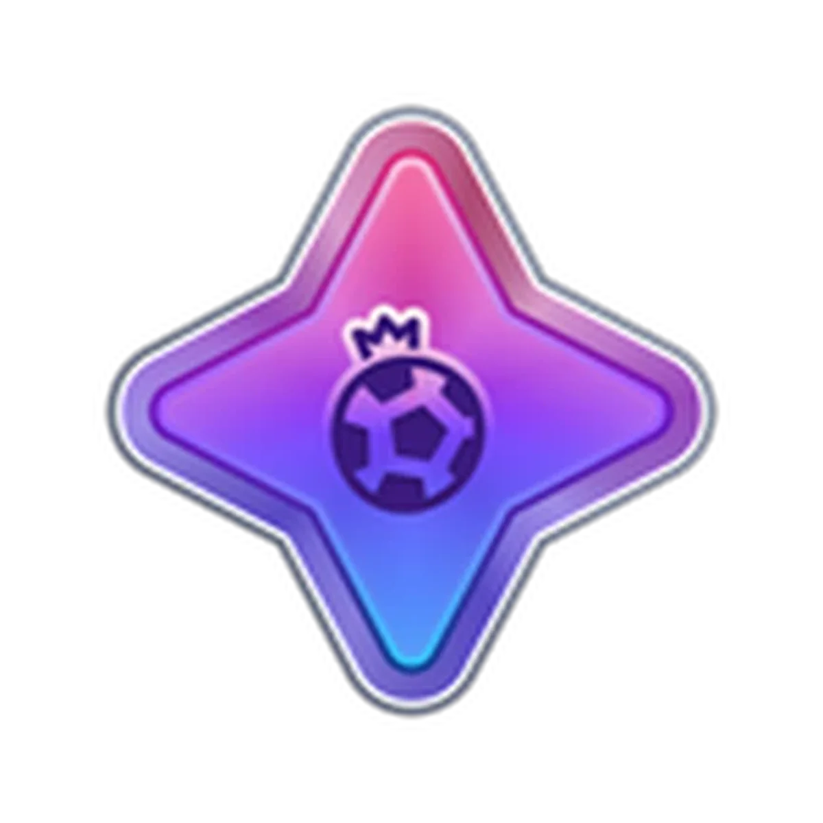 ไอคอน Champion Rank เป็นดาวสีม่วงกับลูกฟุตบอล