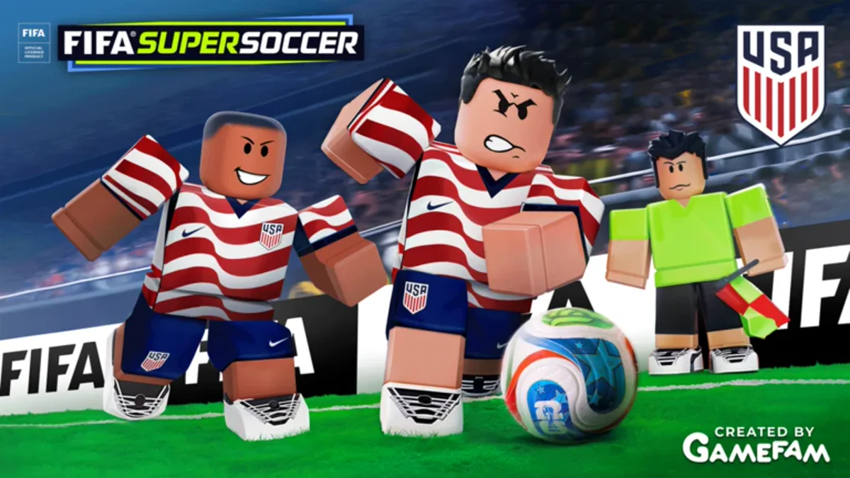 โปสเตอร์ US Soccer Arrival ย้อนหลัง เป็นนักฟุตบอลชุดลายธงสหรัฐ