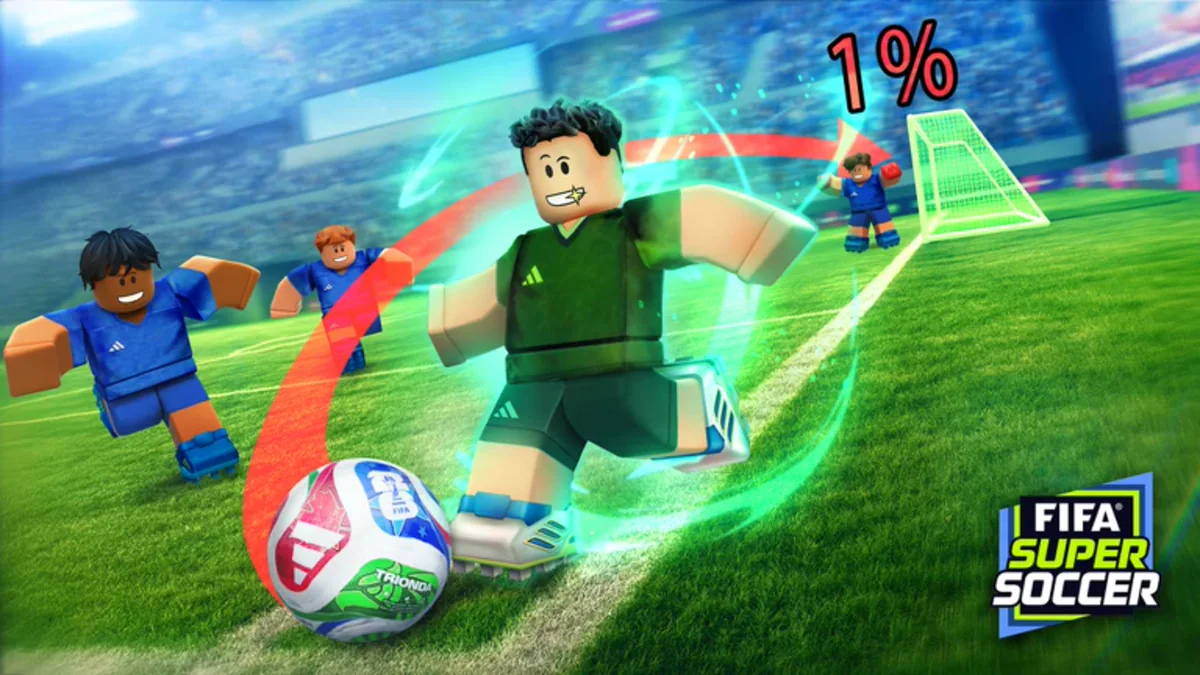 โปสเตอร์ adidas Football Festival ย้อนหลัง เป็นนักฟุตบอลชุดเขียวพร้อมตัวเลขหนึ่งเปอร์เซ็นต์