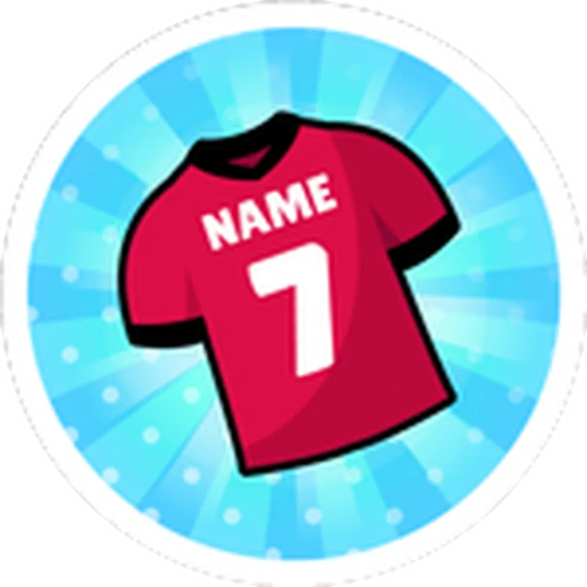 ไอคอน Shirt Name & Number Change เป็นเสื้อแดงพิมพ์ NAME 7