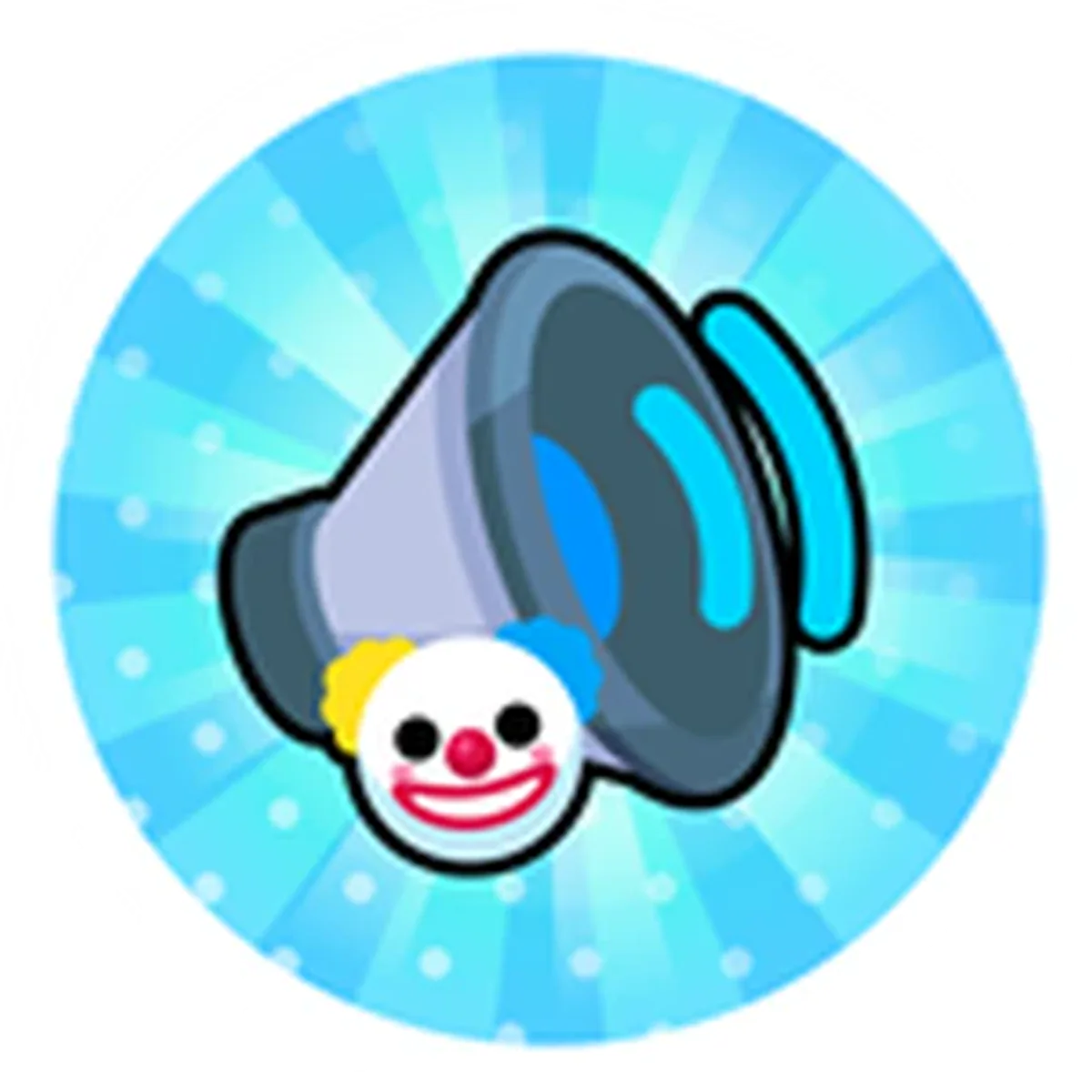ไอคอน Circus Theme Pass เป็นลำโพงกับสัญลักษณ์ตัวตลก