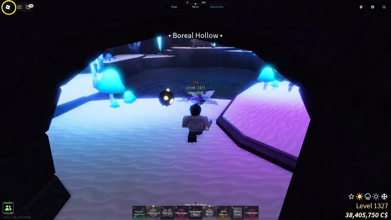 ปากทางถ้ำ Boreal Hollow มีชื่อพื้นที่แสดงเหนือบ่อน้ำที่อยู่ด้านใน