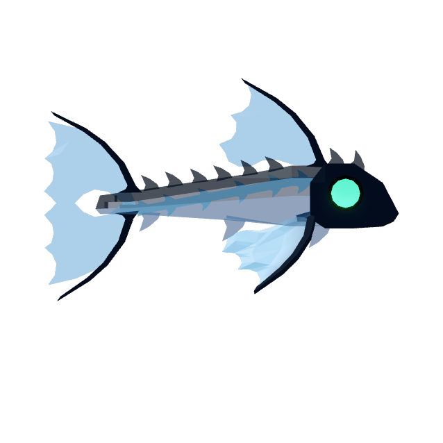 Barreleye Fish สีเข้ม ตาสีเขียวเรืองแสง