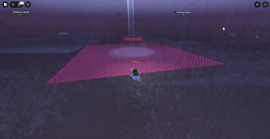 เขต Isonade สีชมพูจาก Fish Radar รอบ Strange Whirlpool
