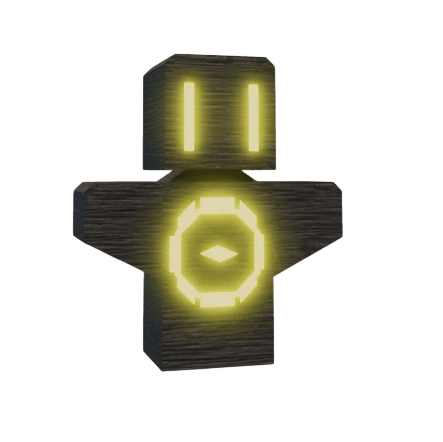 Sundial Totem สีน้ำตาลเข้ม มีลายวงกลมและดวงตาเรืองแสงสีเหลือง