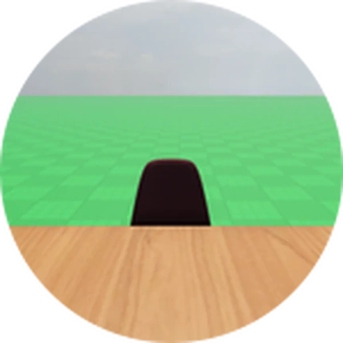 ไอคอน Pass Studio Place เป็นพื้นเขียวแบบ green baseplate กับขอบโต๊ะ