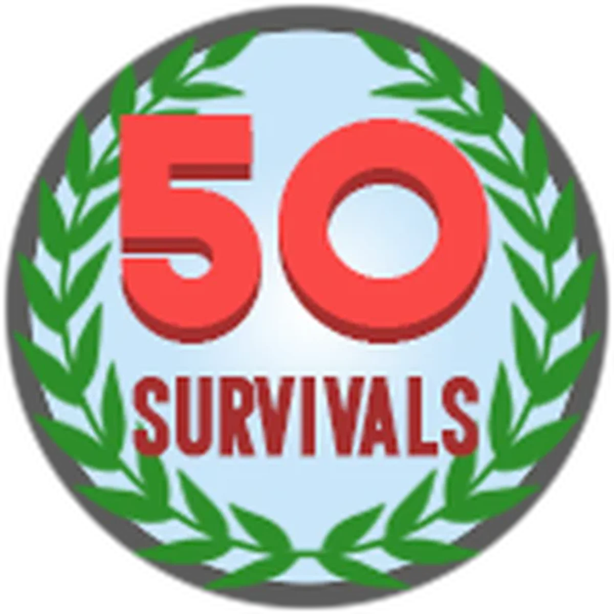 ไอคอน Badge Survived 50 Disasters ทางการของ Natural Disaster Survival