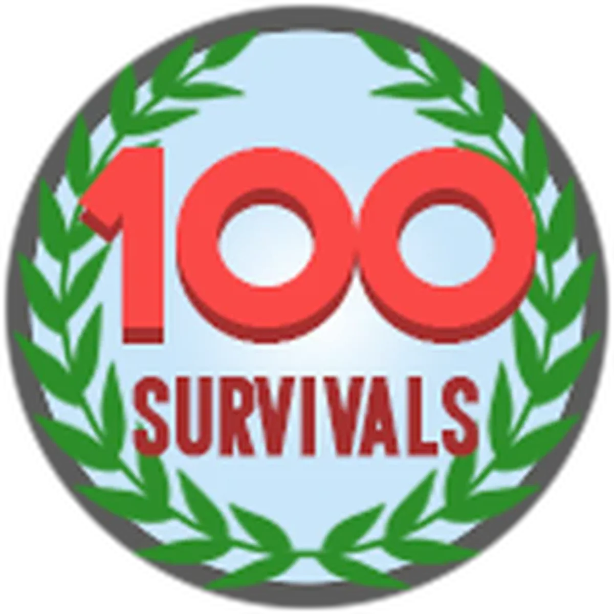ไอคอน Badge Survived 100 Disasters ทางการของ Natural Disaster Survival
