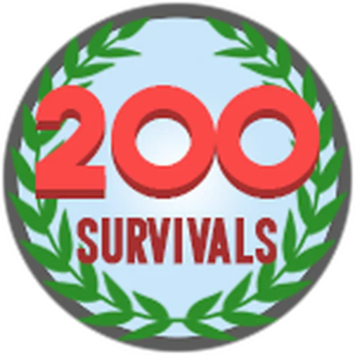 ไอคอน Badge Survived 200 Disasters ทางการของ Natural Disaster Survival