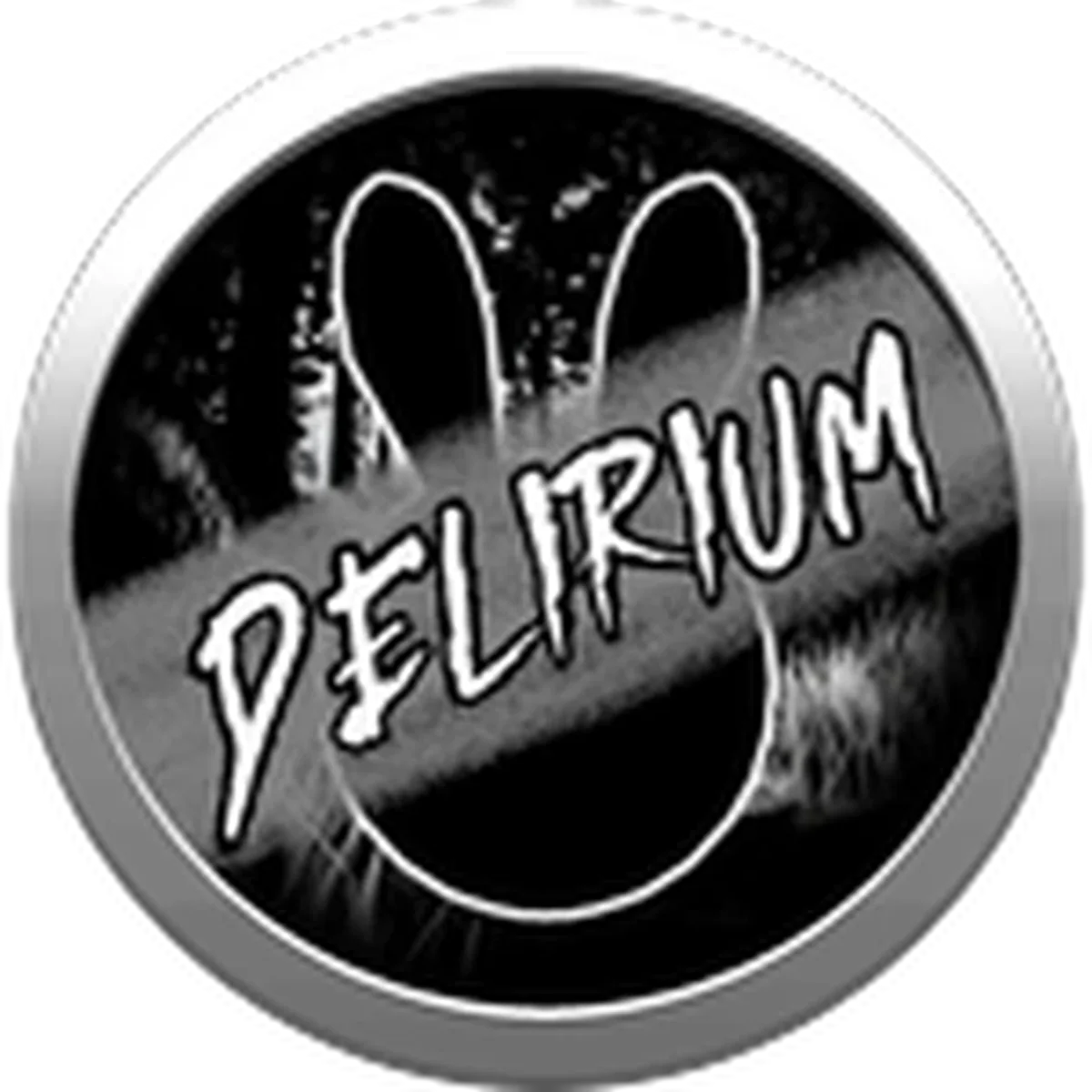 ไอคอน Decay: Delirium เป็นสัญลักษณ์กระต่ายในวงกลมขาวดำ