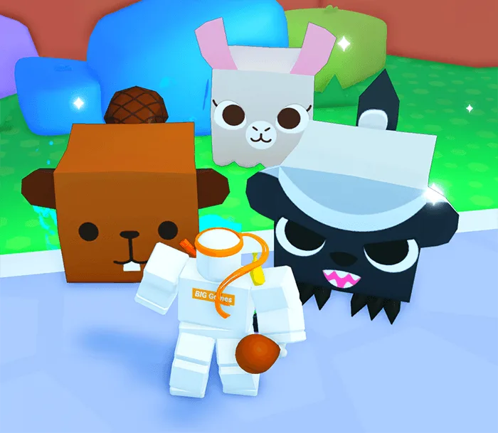 สัตว์ Huge Honey Badger, Huge Beaver และ Huge Llama อยู่รอบตัวละคร