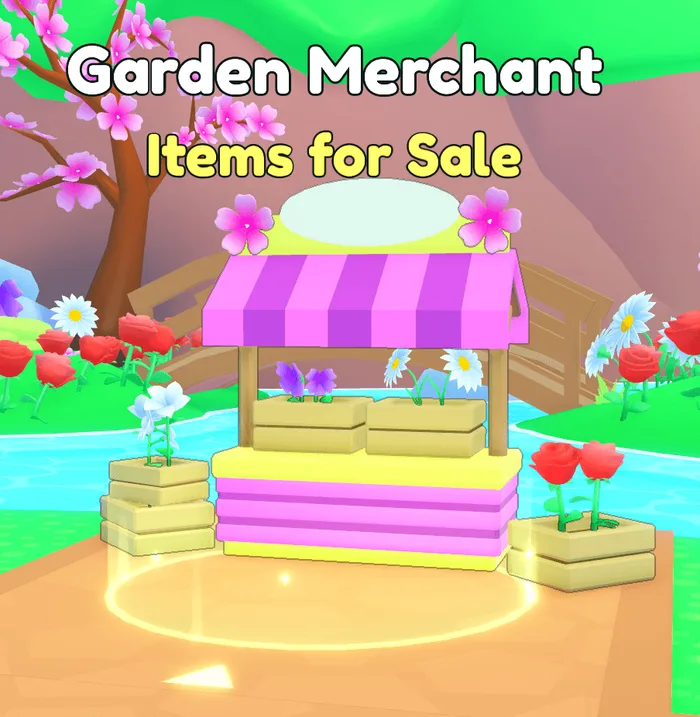 ร้าน Garden Merchant หลังคาลายชมพูอยู่ท่ามกลางดอกไม้และกล่องต้นไม้