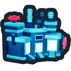 ไอคอน Fuse Machine เป็นเครื่องสีฟ้ามีท่อ เสา และเฟืองสีชมพู