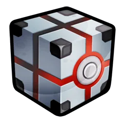 Pet Cube เป็นกล่องสีเทาขาวคาดเส้นสีแดงและมีปุ่มวงกลมด้านหน้า