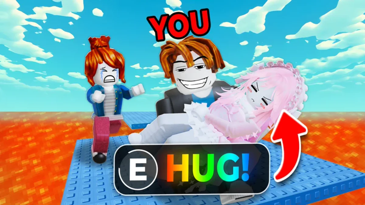ภาพ Media ทางการ TROLL Hug Tower แสดง prompt E HUG บนฉากลาวา