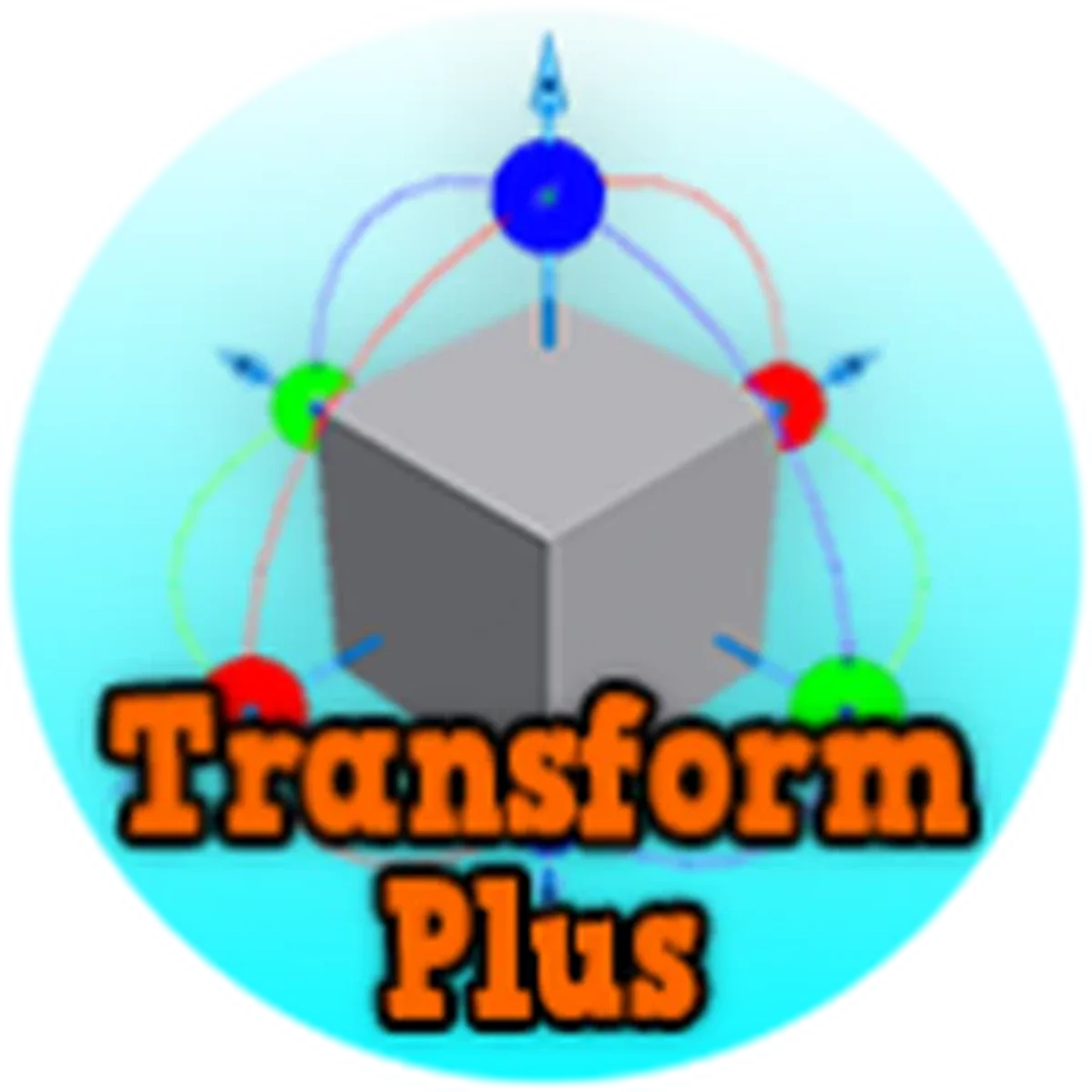 ไอคอน Transform Plus แสดงก้อนวัตถุกับวงหมุนปรับแกน
