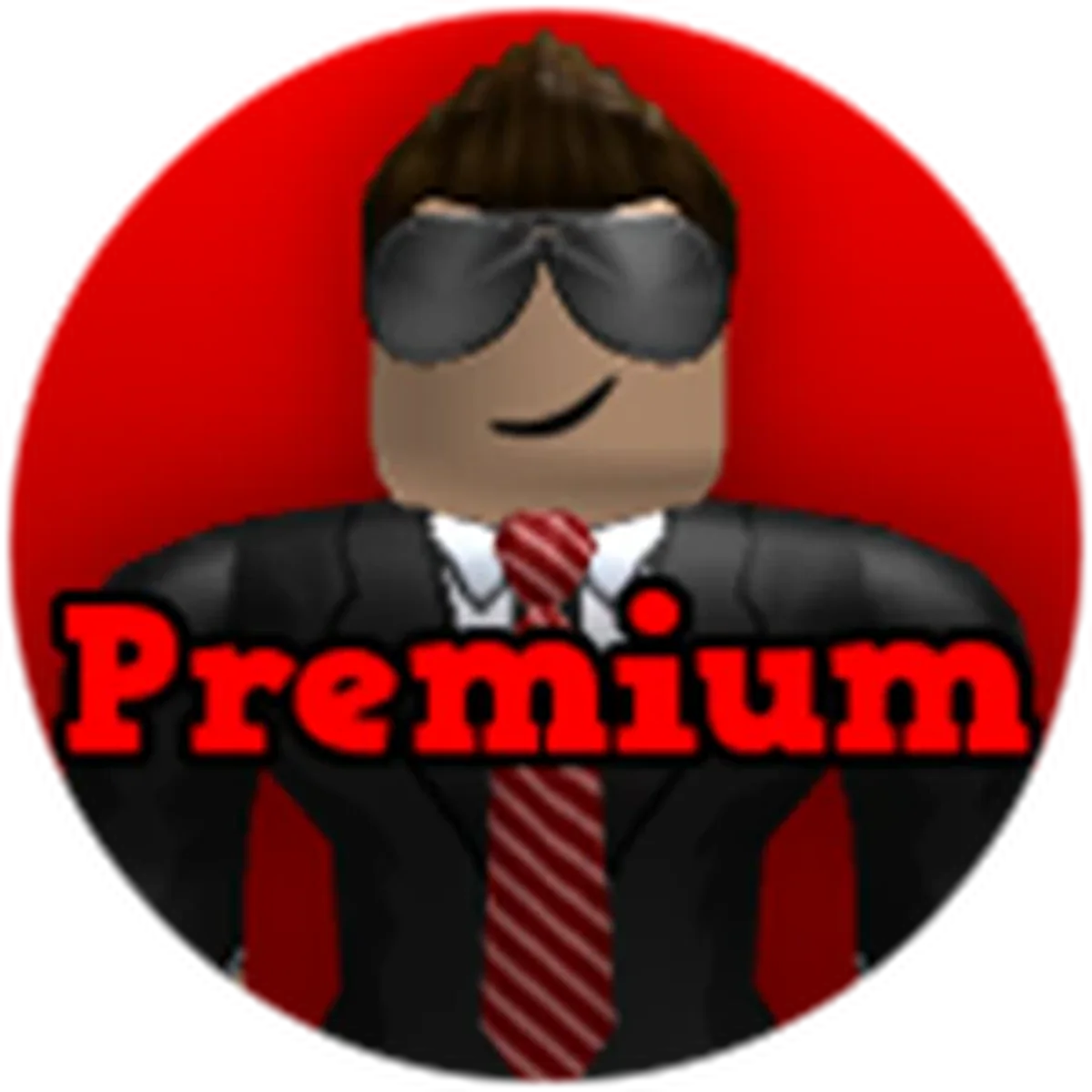 ไอคอน Premium เป็นตัวละครสูทสีดำพื้นแดง
