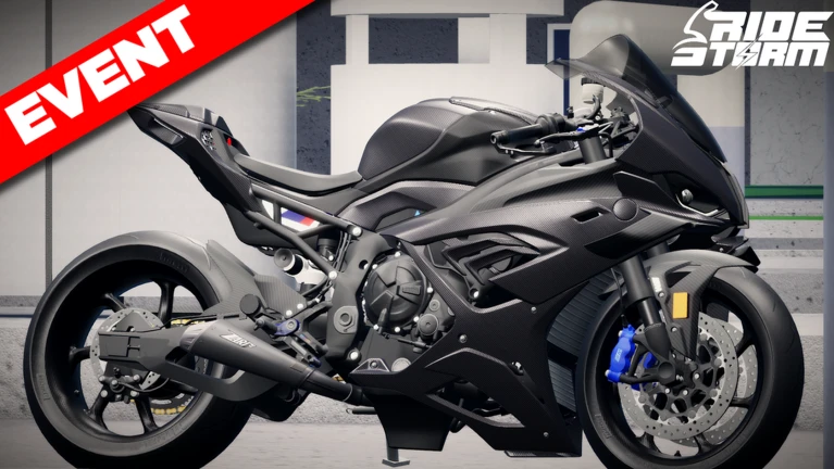 ภาพทางการ Ride Storm มอเตอร์ไซค์สีเทาในฉากเมืองพร้อมป้าย Event · Event ❗ 2X💰 CASH EVENT ❗ · 2545991023281177286
