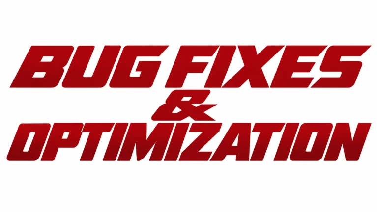 ภาพทางการ Ride Storm คำว่า Bug Fixes & Optimization สีแดงบนพื้นขาว · Event BUG FIXES & OPTIMIZATION · 91814592728138338