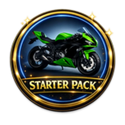 ภาพทางการ Ride Storm เหรียญ Starter Pack ล้อมรูปมอเตอร์ไซค์เขียว · Pass Starter Pack · 1747378323