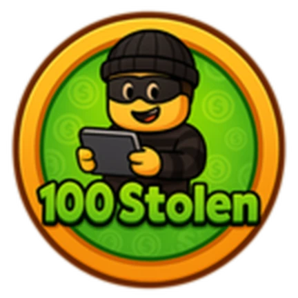 ภาพทางการ ROB IT ไอคอน Badge Steal 100 Items พร้อมสัญลักษณ์เป้าหมาย/ตัวเลข · Badge Steal 100 Items · 3378473265275033