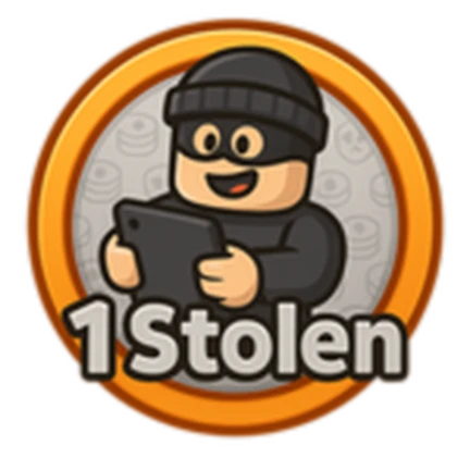 ภาพทางการ ROB IT ไอคอน Badge Steal 1 Item พร้อมสัญลักษณ์เป้าหมาย/ตัวเลข · Badge Steal 1 Item · 1117741823841415