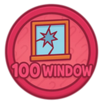 ภาพทางการ ROB IT ไอคอน Badge Break 100 Windows พร้อมสัญลักษณ์เป้าหมาย/ตัวเลข · Badge Break 100 Windows · 156289660985639