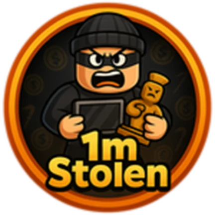 ภาพทางการ ROB IT ไอคอน Badge Steal 1m Items พร้อมสัญลักษณ์เป้าหมาย/ตัวเลข · Badge Steal 1m Items · 3938368334981462