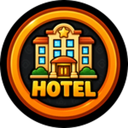 ภาพทางการ ROB IT ไอคอน Badge Hotel Map พร้อมสัญลักษณ์เป้าหมาย/ตัวเลข · Badge Hotel Map · 3294041927000056