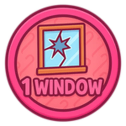 ภาพทางการ ROB IT ไอคอน Badge Break 1 Window พร้อมสัญลักษณ์เป้าหมาย/ตัวเลข · Badge Break 1 Window · 3888741683417046