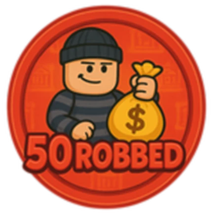 ภาพทางการ ROB IT ไอคอน Badge 50 Robbed พร้อมสัญลักษณ์เป้าหมาย/ตัวเลข · Badge 50 Robbed · 3881238203646325