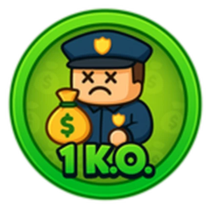 ภาพทางการ ROB IT ไอคอน Badge 1 K.O. พร้อมสัญลักษณ์เป้าหมาย/ตัวเลข · Badge 1 K.O. · 129764284604108