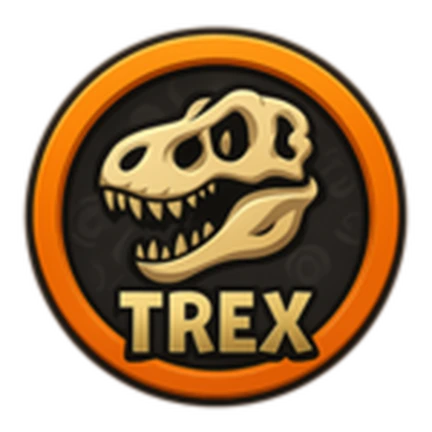 ภาพทางการ ROB IT ไอคอน Badge T-Rex พร้อมสัญลักษณ์เป้าหมาย/ตัวเลข · Badge T-Rex · 4162166840587464